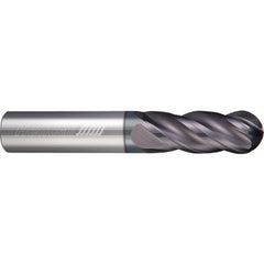 ‎4 Flute - Ball - 8.000 mm Cutter DIA × 8.000 mm Shank DIA × 4.000 mm Radius × 16.000 mm LOC × 63.000 mm OAL  - APLUS Coated