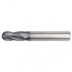 3/8x3/8x1x4 Ball Nose 4FL Carbide End Mill-Round Shank-TiAlN - Industrial Tool & Supply