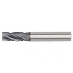 1/2x1/2x1x3 4FL Square Carbide End Mill-Round Shank-TIALN - Industrial Tool & Supply