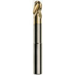 1 x 1 x 1-1/4 x 7 w/4-3/8 Reach Ball Nose 3 Flute Carbide M223N Streaker End Mill-ZrN - Industrial Tool & Supply