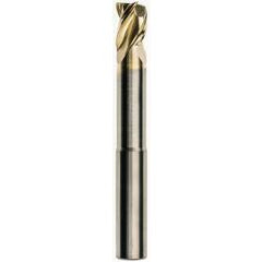 16 x 16 x 24 x 125mm w/64mm Reach 0.5mm Radius 3 Flute Carbide M223N Streaker End Mill-ZrN - Industrial Tool & Supply