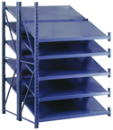 50 x 48 x 78" - Welded Frame Double Tilt Shelving Add-On Unit (Gray) - Industrial Tool & Supply