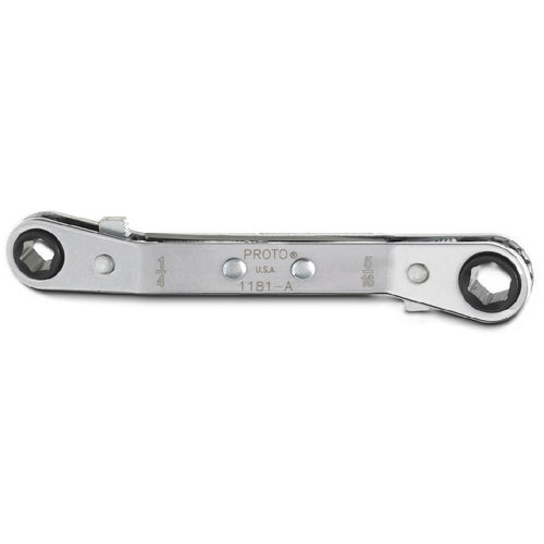‎Proto Offset Double Box Reversible Ratcheting Wrench 1/4″ × 5/16″ - 6 Point - Industrial Tool & Supply