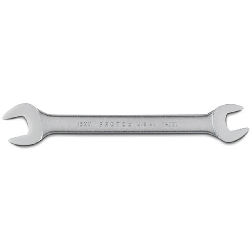 Proto Satin Open-End Wrench - 14 mm × 15 mm - Industrial Tool & Supply