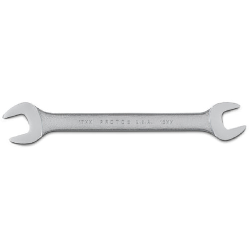 Proto Satin Open-End Wrench - 16 mm × 17 mm - Industrial Tool & Supply