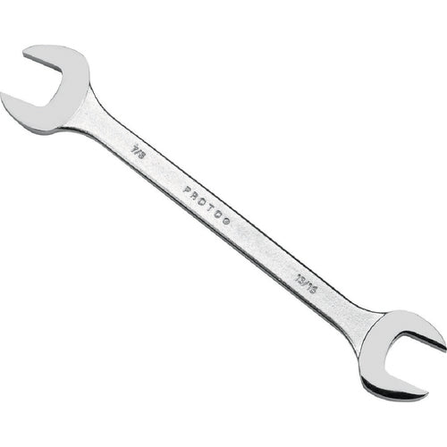 Proto Extra Thin Satin Open-End Wrench - 7/16″ × 1/2″ - Industrial Tool & Supply