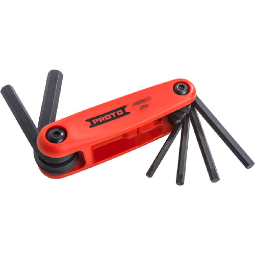 ‎Proto 6 Piece Folding Hex Key Set with Comfort Grip: 5/32-3/8″ - Industrial Tool & Supply