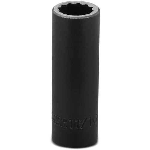 ‎Proto 1/2″ Drive Deep Impact Socket 11/16″ - 12 Point - Industrial Tool & Supply