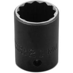 ‎Proto 1/2″ Drive Thin Wall Impact Socket 21 mm - 12 Point - Industrial Tool & Supply