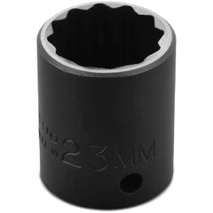 ‎Proto 1/2″ Drive Thin Wall Impact Socket 23 mm - 12 Point - Industrial Tool & Supply