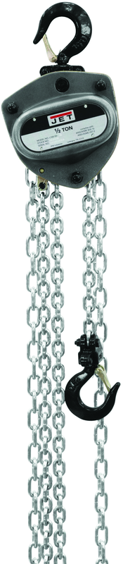 L-100-100WO-20, 1 Ton Hand Chain Hoist with 20' Lift & Overload Protection - Industrial Tool & Supply