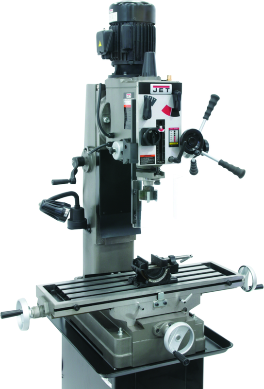 JMD-45GH Geared Head Square Column Mill Drill with Newall DP700 2-Axis DRO - Industrial Tool & Supply