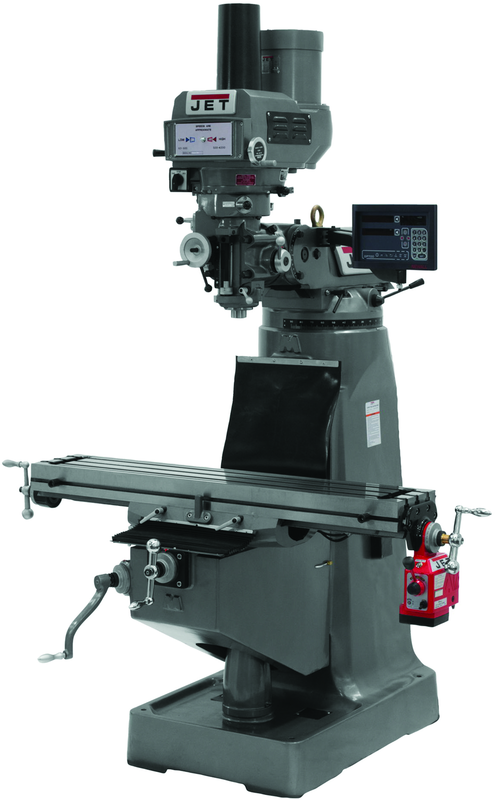 JTM-4VS Mill With Newall DP700 DRO With X-Axis Powerfeed and Power Draw Bar - Industrial Tool & Supply