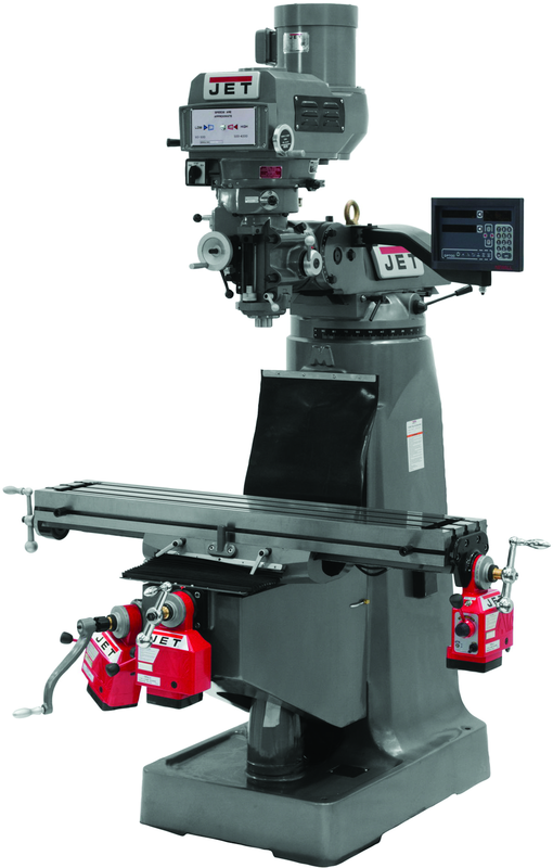 JTM-4VS Mill With 3-Axis Newall DP700 DRO (Knee) With X, Y and Z-Axis Powerfeeds - Industrial Tool & Supply