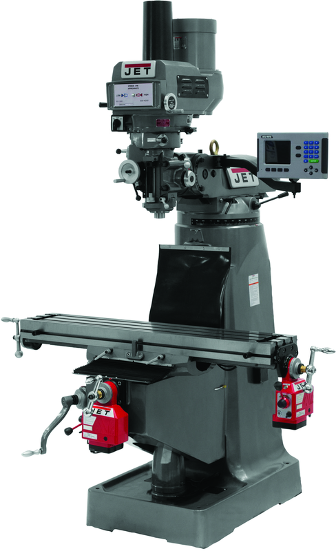 JTM-4VS Mill With 3-Axis ACU-RITE 200S DRO (Quill) With X and Y-Axis Powerfeeds - Industrial Tool & Supply