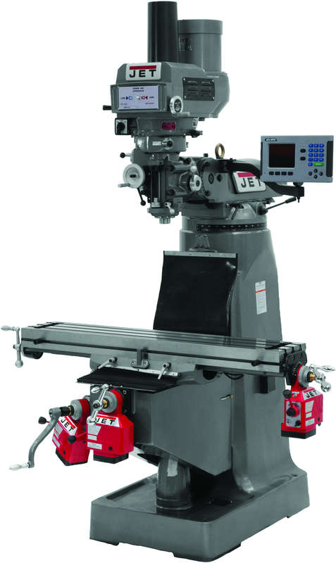 JTM-4VS Mill With 3-Axis ACU-RITE 200S DRO (Quill), X, Y and Z-Axis Powerfeeds With Power Drawbar - Industrial Tool & Supply