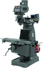 JTM-4VS Mill With ACU-RITE VUE DRO With X-Axis Powerfeed and 6" Riser Block - Industrial Tool & Supply