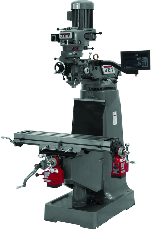 JTM-1 Mill With 3-Axis Newall DP700 DRO (Quill) With X and Y-Axis Powerfeeds - Industrial Tool & Supply