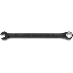 Proto Black Chrome Combination Non-Reversible Ratcheting Wrench 1/4″ - Spline - Industrial Tool & Supply