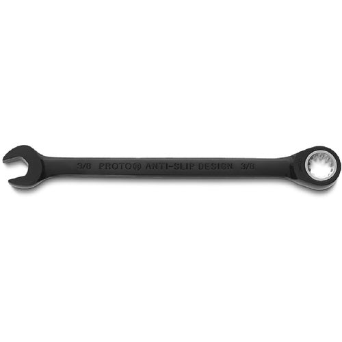 Proto Black Chrome Combination Non-Reversible Ratcheting Wrench 3/8″ - Spline - Industrial Tool & Supply