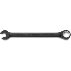 Proto Black Chrome Combination Non-Reversible Ratcheting Wrench 7/16″ - Spline - Industrial Tool & Supply