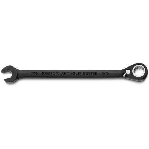 Proto Black Chrome Combination Reversible Ratcheting Wrench 5/16″ - Spline - Industrial Tool & Supply
