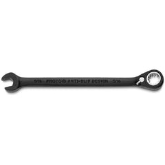 Proto Black Chrome Combination Reversible Ratcheting Wrench 5/16″ - Spline - Industrial Tool & Supply
