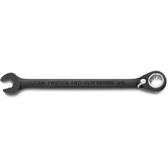 Proto Black Chrome Combination Reversible Ratcheting Wrench 3/8″ - Spline - Industrial Tool & Supply