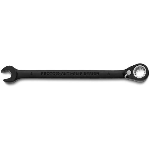Proto Black Chrome Combination Reversible Ratcheting Wrench 8 mm - Spline - Industrial Tool & Supply