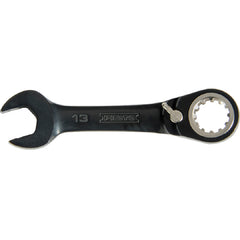 Proto Black Chrome Combination Stubby Reversible Ratcheting Wrench 9 mm - Spline - Industrial Tool & Supply