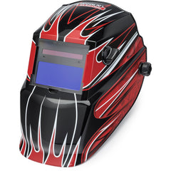 ‎Red Fierce Auto Darkening Welding Helmet Variable Shade 7-13 with Grind Mode - Exact Industrial Supply