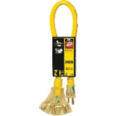 Extension Cord - 2' Extra HD 3-Outlet (Powerlite) - Industrial Tool & Supply