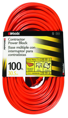 Extension Cord - 100' Extra HD 3-Outlet (Power Block) - Industrial Tool & Supply