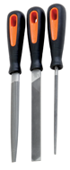 3 Pc. 8" 2nd Cut Engineering File Set - Ergo Handles - Industrial Tool & Supply