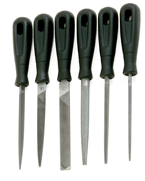 6 Pc. 4" Smooth Engineering File Set - Plastic Handles - Industrial Tool & Supply