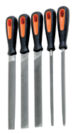 5 Pc. 8" Bastard Engineering File Set - Ergo Handles - Industrial Tool & Supply