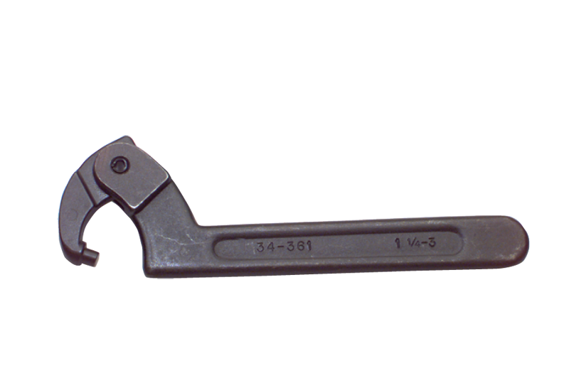 1-1/4 to 3'' Dia. Capacity - 7-1/2'' OAL - Adjustable Pin Spanner Wrench - Industrial Tool & Supply