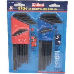 22 Pieces-0.050″-3/8″ & 1.5-10 mm Long Arm Style - Hex Key Set - Industrial Tool & Supply