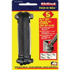 5 Pieces-3/16″-3/8″ Fold Up Style - Ball End Hex Key Set - Industrial Tool & Supply