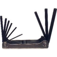 9 Pieces-5/64″-1/4″ Fold Up Style-4 1/4″ Arm-Hex Key Set - Industrial Tool & Supply