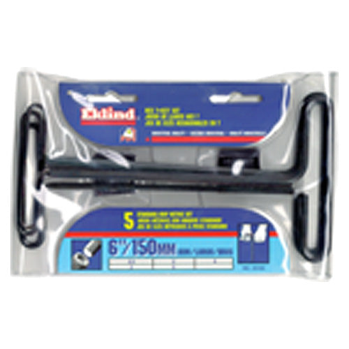 5 Pieces-2.5 mm-6 mm T-Handle Style-6″ Arm-Hex Key Set with Plain Grip - Industrial Tool & Supply