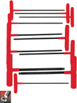 11 Piece - 5/64 - 3/8" T-Handle Style - Ball End Hex Key Set with Cushion Grip - Industrial Tool & Supply