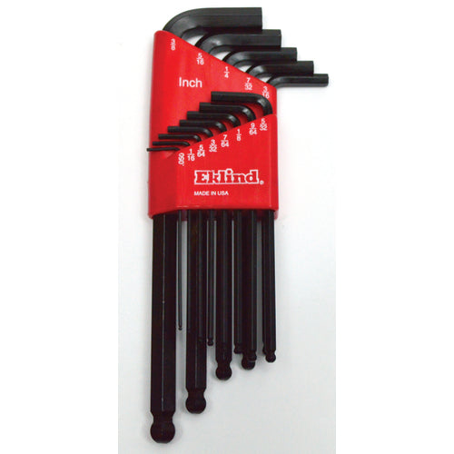 13 Pieces-0.050″-3/8″ Long Arm Style - Ball End Hex Key Set - Industrial Tool & Supply