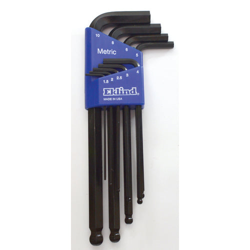 9 Pieces-1.5 mm-10 mm Long Arm Style - Ball End Hex Key Set - Industrial Tool & Supply