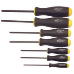 6 Pieces-1.5-5 mm Screwdriver Style - Ball End Hex Driver Set with Ergo Handles - Industrial Tool & Supply