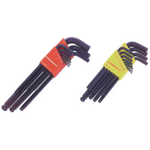 9 Pieces-1.5 mm-10 mm Long Arm Style - Ball End Hex Key Set - Industrial Tool & Supply