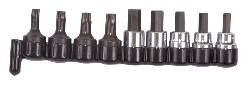 9 Piece - #29150 - 3/8'' Drive - Includes: 1/4; 3/8 Hex; 7; 8; 10mm Hex; T40; T45; T47; T50 Torx - Socket Drive Hex & Torx Bit Set - Industrial Tool & Supply