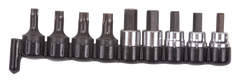 9 Piece - #29150 - 3/8'' Drive - Includes: 1/4; 3/8 Hex; 7; 8; 10mm Hex; T40; T45; T47; T50 Torx - Socket Drive Hex & Torx Bit Set - Industrial Tool & Supply