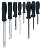 8 Piece - Screwdriver Set - Includes: #1 x 3; 2 x 4; 3 x 6 Phillips; 4"; 6"; 8" Slotted; 3"; 6" Electrician's Round - Industrial Tool & Supply