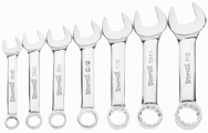 Snap-On/Williams Combination Wrench Set -- 7 Pieces; Chrome 12-Point; Set Includes: 3/8; 7/16; 1/2; 9/16; 5/8; 11/16; 3/4" - Industrial Tool & Supply